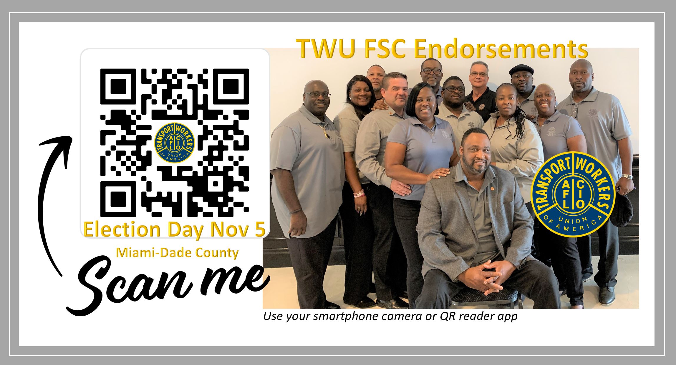 TWU FSC Endorsements - Election Day Nov 5th, 2019